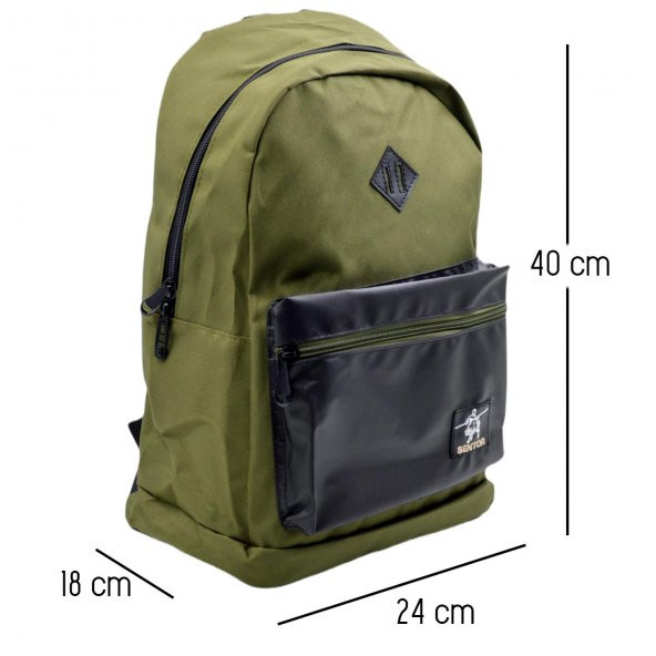 Sentor 2 Bölmeli Okul Sırt Çantası Haki (50010) - Resim 2