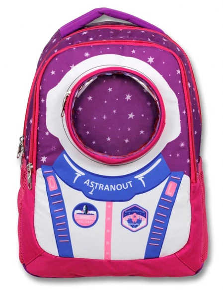Cennec Bordo Mavi Astronot İlkokul Sırt Çantası - Erkek Çocuk - Resim 2