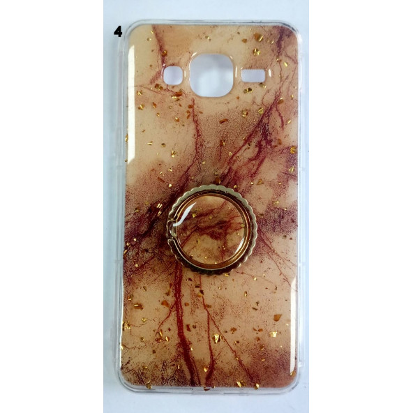 Samsung Galaxy J3 2016 Yüzüklü Simli Lüks Kılıf - 4