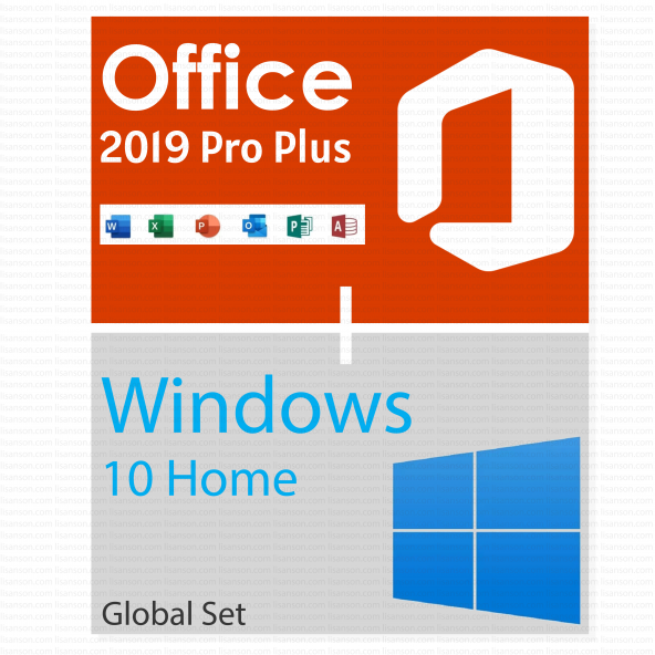 Windows 10 Home + Office 2019 Pro Plus 32-64 Bit Türkçe-İngilizce Global Destekli