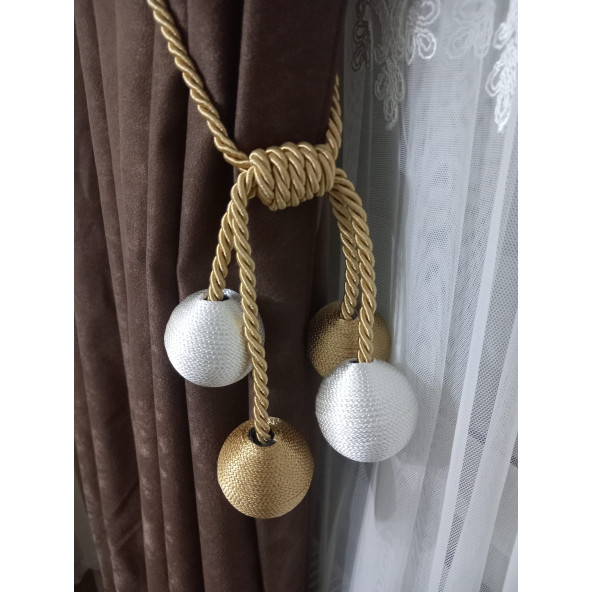 Fon Perde Toplama Aparatı Kornişe Takmatik Altın Beyaz Tavan Braçolu Perde Aksesuarı - 3