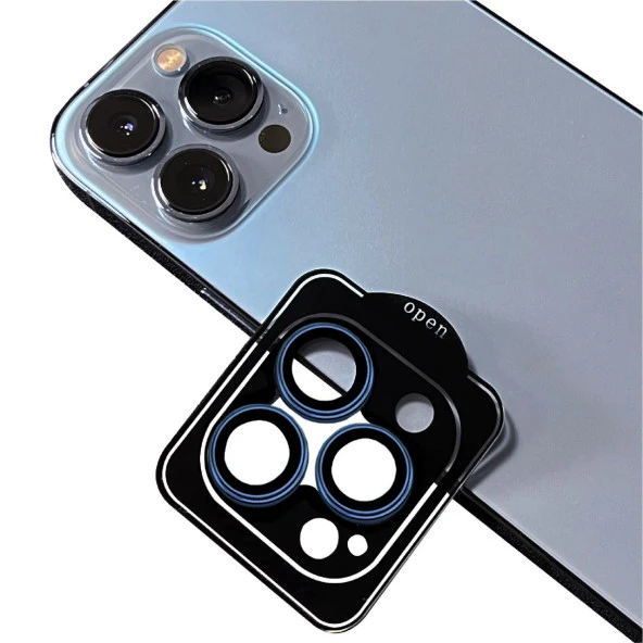 Apple iPhone 12 Pro Max Zore CL-11 Safir Parmak İzi Bırakmayan Anti-Reflective Kamera Lens Koruyucu  Lacivert