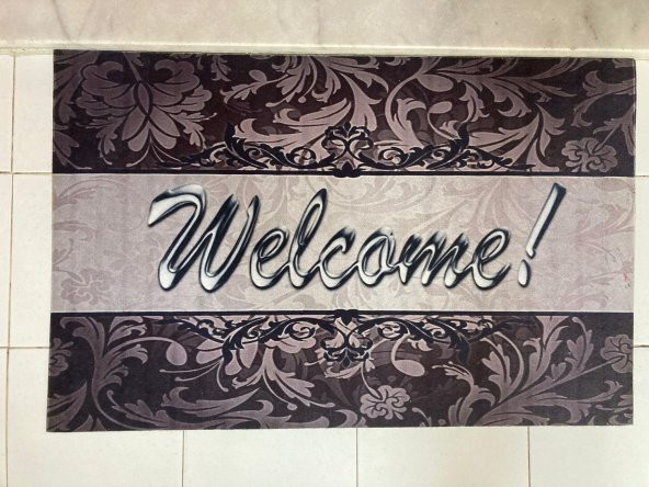 Homiano Kauçuk Kapı Paspası - Gri Welcome - 2