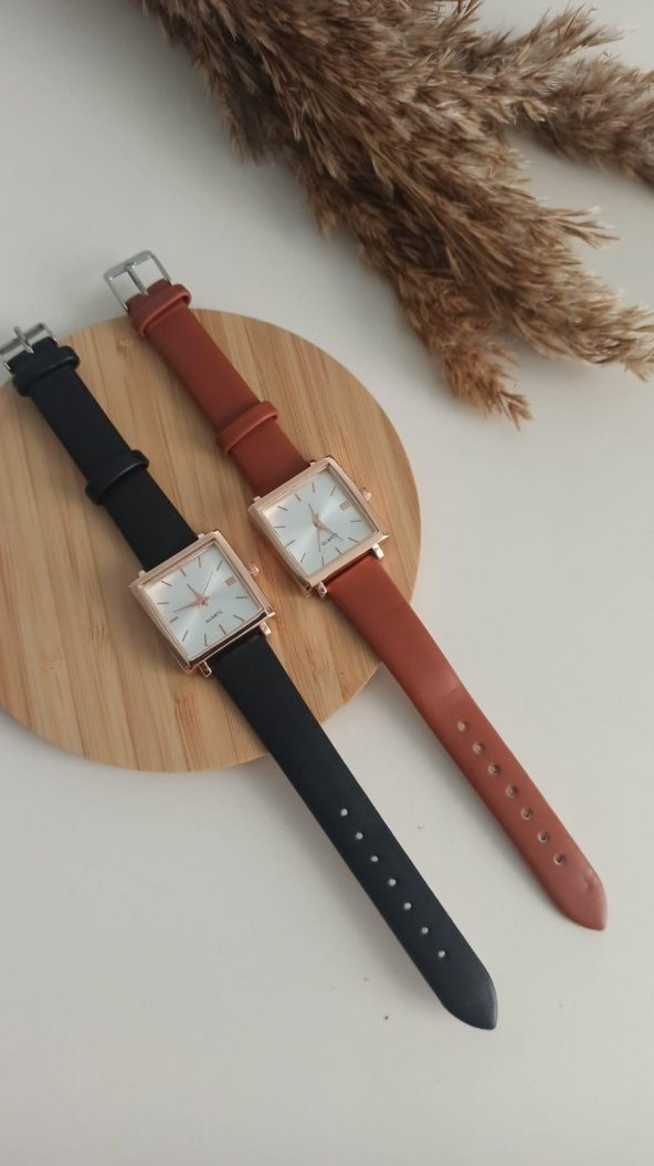 La Boss Vintage Minimal Kare Siyah Kadın Kol Saati