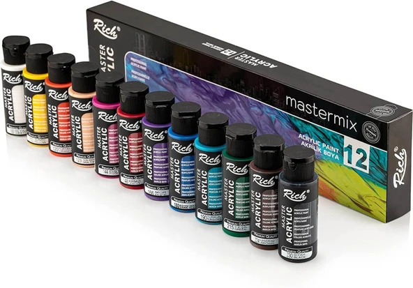 Rich Mastermix 12x60cc Akrilik Boya Canlı Renkler Set / 11407 ürün görseli