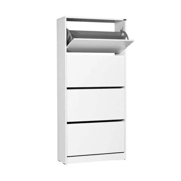 Flat Duo 4 Katlı Geniş Ayakkabılık-Mat Beyaz 73x157x26 cm (GxYxD)