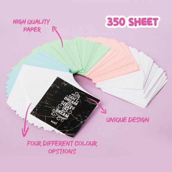 Vuki Küp Bloknot Simli Sulu 6.3 x 6.3 Cm Siyah Sulu ve Simli Küp Bloknot - Resim 3