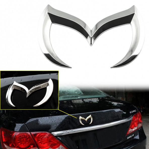 Mazda Batman 2 3 5 6 CX Miata Krom Metal 3M 3D Bagaj Logo ürün görseli