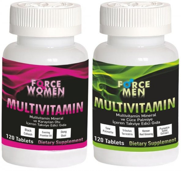 Force Nutrition Force Women Multivitamin Force Men Multi Vitamin 2li Set