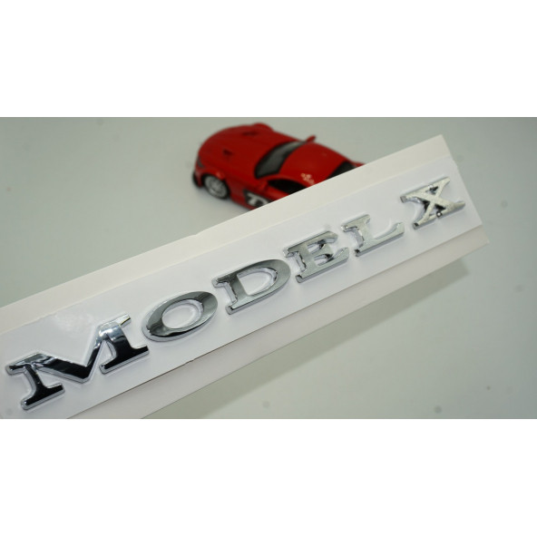 Tesla Model X Bagaj 3M 3D Parlak Gümüş Yazı Orjinal Ürün