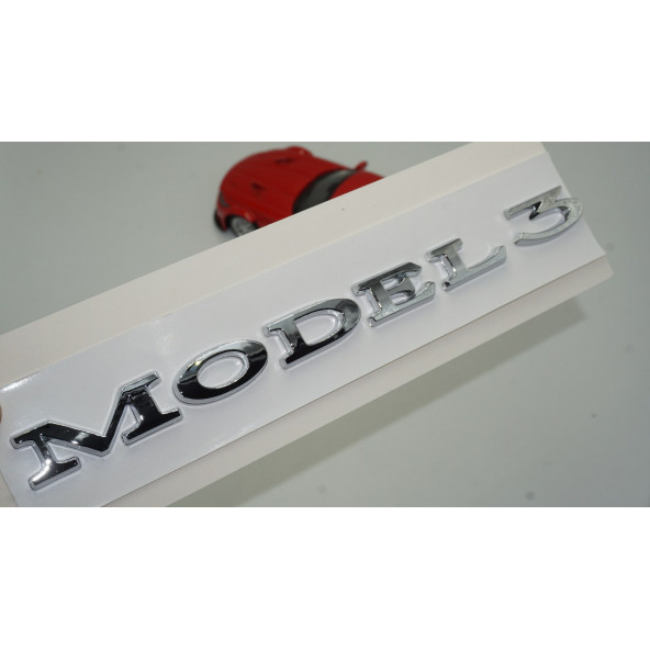 Tesla Model 3 Bagaj 3M 3D Parlak Gümüş Yazı Orjinal Ürün ürün görseli 1