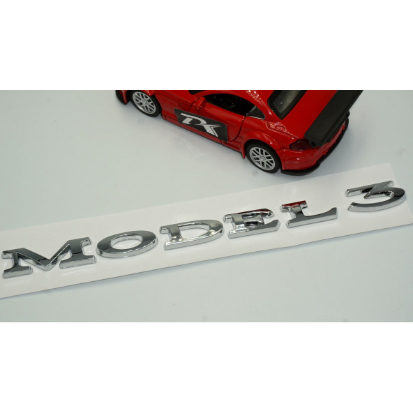 Tesla Model 3 Bagaj 3M 3D Parlak Gümüş Yazı Orjinal Ürün - Resim 3