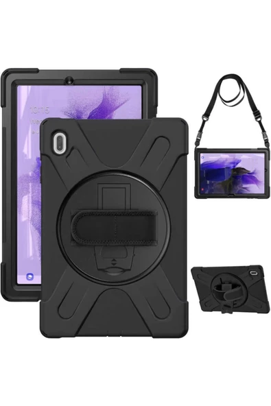 Gpack Samsung Galaxy Tab S7 Fe T733 Kılıf Defender Tablet Tank Koruma Standlı df33  Nano  Kalem - 3