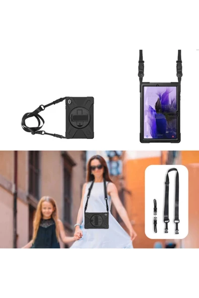 Gpack Samsung Galaxy Tab S7 Fe T733 Kılıf Defender Tablet Tank Koruma Standlı df33 Nano Kalem - 4