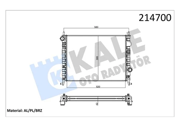 RADYATÖR ALBEA 1.3 JTD-PALIO YM-STRADA 06 AC 520X395x42 2 SIRA ALB SİSTEM