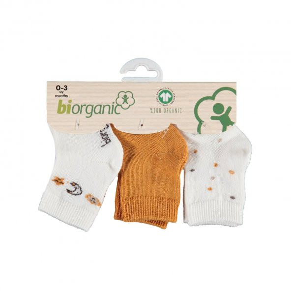 Biorganic Star Smile 3lü Bebek Çorap 68360