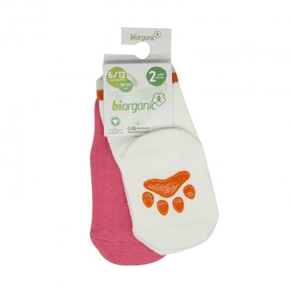 Biorganic Paw 2li Kaymaz Bebek Çorap 68393