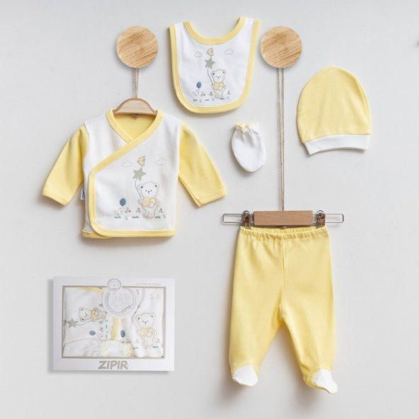 Zıpır Bebe Uçurtma 5li Bebek Hastane Çıkış Seti 515R