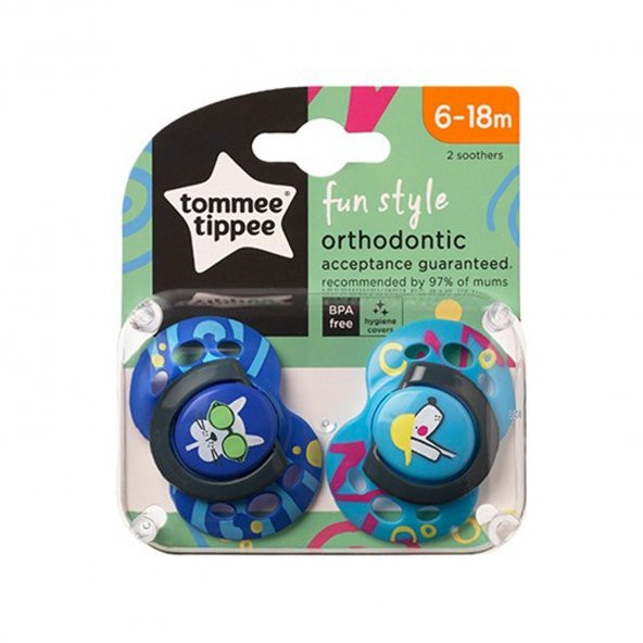 Tommee Tippee Fun Style Ortodontik Emzik 2li 6-18 Ay