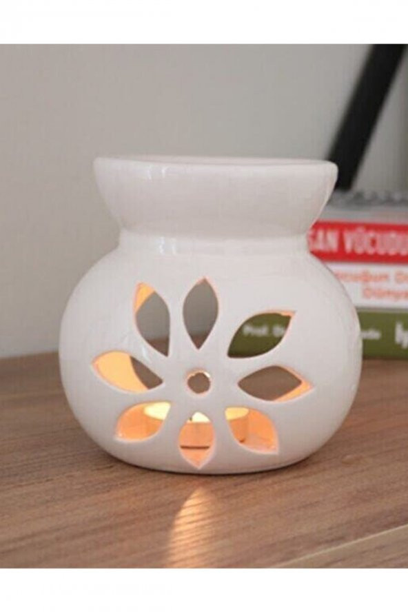 Lotus Buhurdanlık Beyaz Oda Kokusu Buhur Porselen Buhurdanlık Mumluk