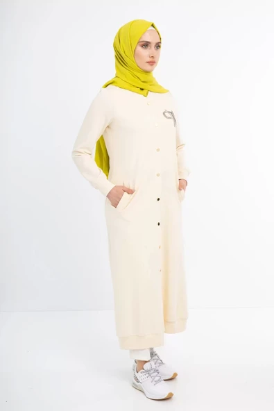 Çıtçıtlı İnce İpeksi İki İplik Kap - Krem - 2