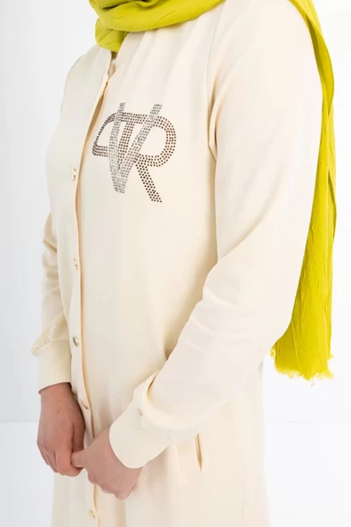 Çıtçıtlı İnce İpeksi İki İplik Kap - Krem - 7