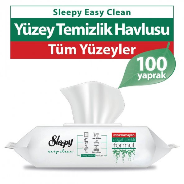 Sleepy Easy Clean Yüzey Temizlik Havlusu 100 Yaprak 2 Paket