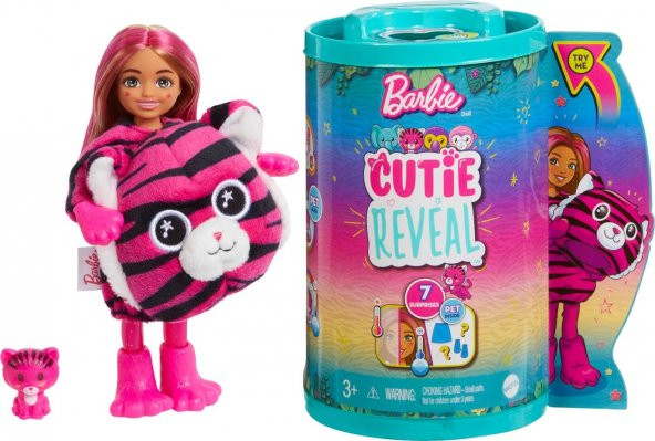 Barbie Cutie Reveal Bebekler Chelsea Tropikal Orman Serisi - Kaplan