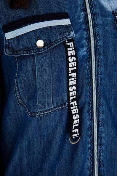 PANTOLON TUNİK İKİLİ LYOCELL KOT KOT TAKIM - Lyocell Koyu Mavi - 6