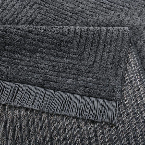 Pandora Yumuşak Peluş Shaggy Gri Çocuk Odası Oturma Odası Salon Mutfak Halısı 1104A_RB11 - 5