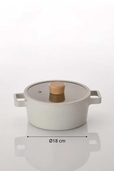Fika Alüminyum Döküm Tencere Cam Kapaklı 18cm - 4