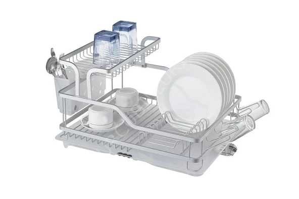 Primanova Bianka Paslanmaz Alüminyum Iki Katlı Bulaşıklık 57*38*27 Cm ürün görseli 1