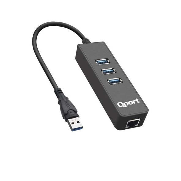 QPORT Q-U3G USB 3.0 ÇOKLAYICI/GIGABIT ADAPTÖR - 3