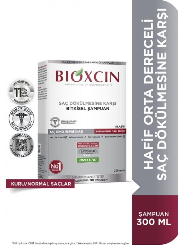 Bioxcin Genesis Kuru ve Normal Saçlar İçin Dökülme Karşıtı Şampuan 300 ml - 3
