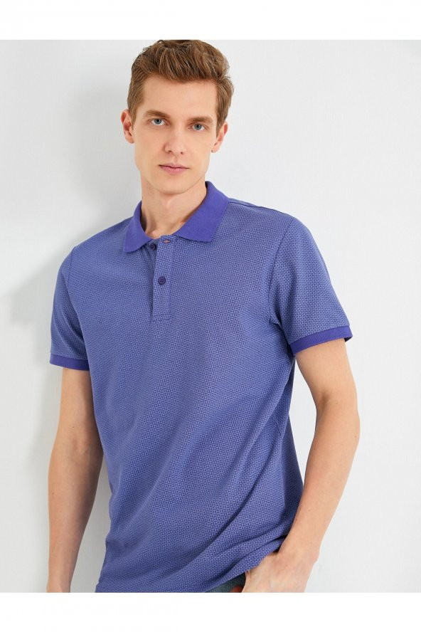 Slim Fit Desenli Polo Yaka Tişört - 2