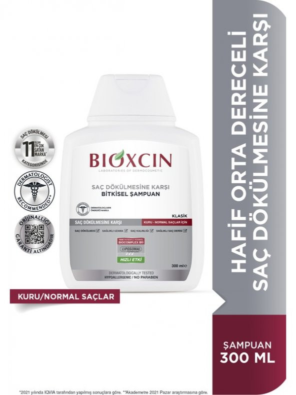 Bioxcin Genesis Kuru ve Normal Saçlar İçin Dökülme Karşıtı Şampuan 300 ml - 4