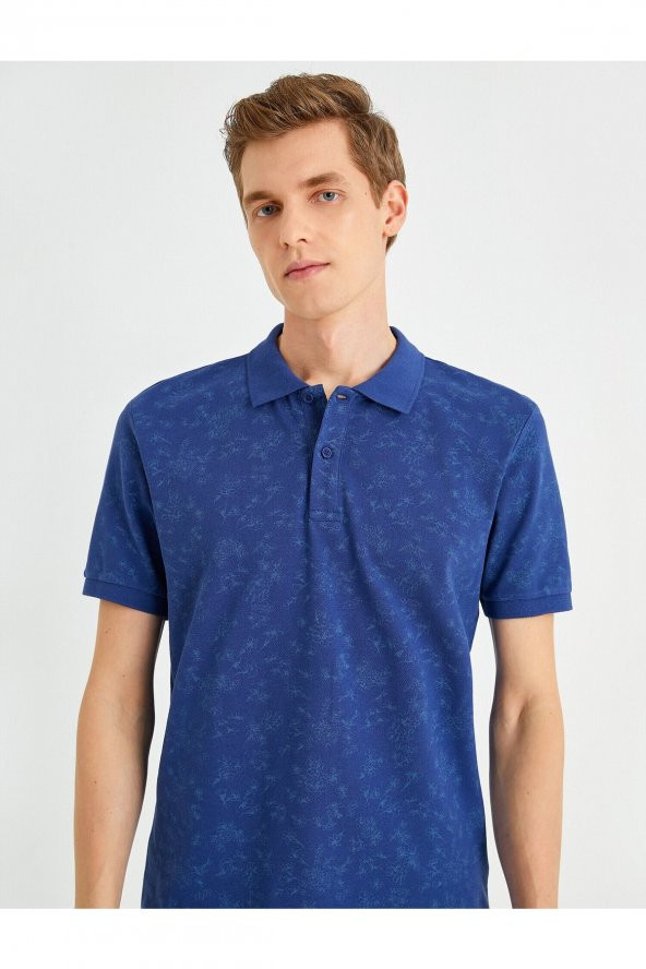 Slim Fit Desenli Polo Yaka Tişört - 2