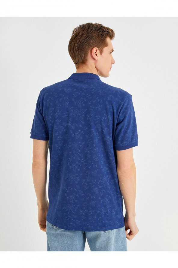 Slim Fit Desenli Polo Yaka Tişört - 4