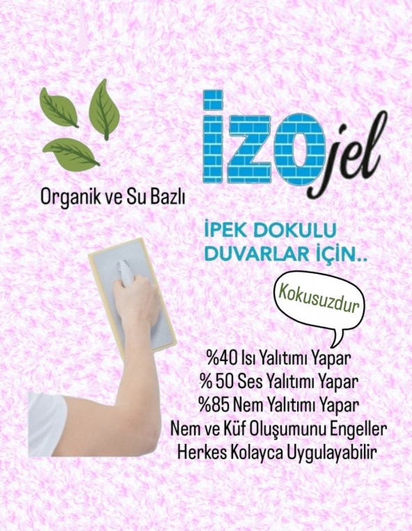 Organik İpek Sıva - Dekoratif Yalıtım Sıvası - Ses & Isı & Nem Yalıtımı  - İZO-069  - 4 m2