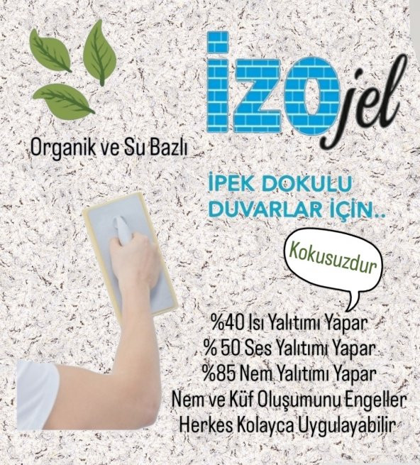 Organik İpek Sıva - Dekoratif Yalıtım Sıvası - Ses & Isı & Nem Yalıtımı  - İZO-061  - 4 m2 - 3