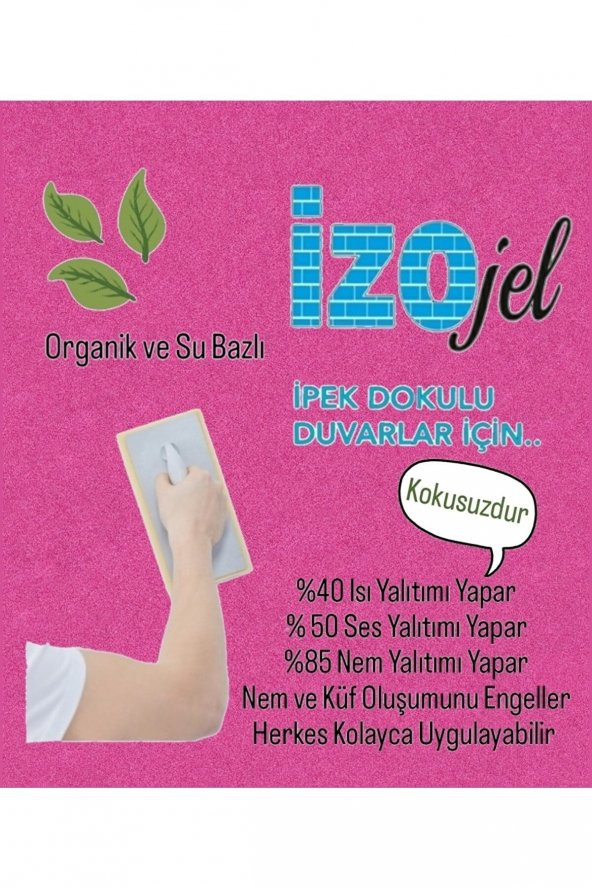 Organik İpek Sıva - İZO-007-YR  - 2 MT2 (1/2 BOYUT) - Dekoratif Ses & Isı & Nem Yalıtım Sıvası - 3