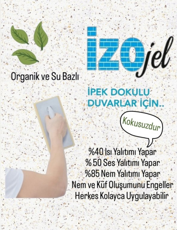 Organik İpek Sıva - Dekoratif Yalıtım Sıvası - Ses & Isı & Nem Yalıtımı  - İZO-046  - 4 m2 - 3