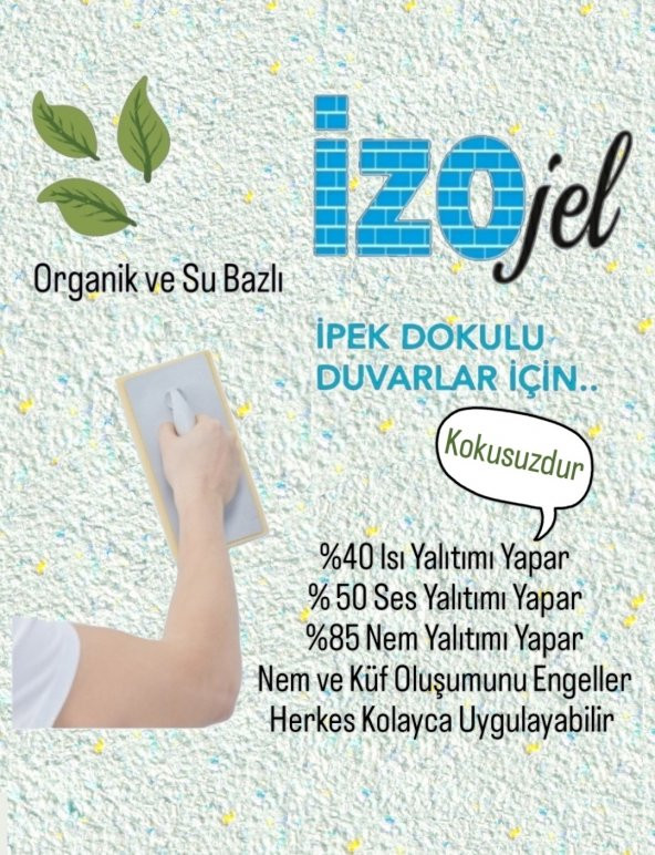Organik İpek Sıva - Dekoratif Yalıtım Sıvası - Ses & Isı & Nem Yalıtımı  - İZO-023  - 4 m2 - Resim 3