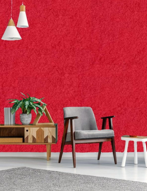 Organik İpek Sıva - Dekoratif Yalıtım Sıvası - Ses & Isı & Nem Yalıtımı  - İZO-005 KIRMIZI - 4 m2 - Resim 2