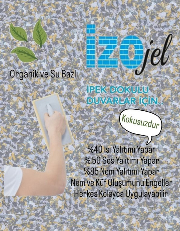Organik İpek Sıva - Dekoratif Yalıtım Sıvası - Ses & Isı & Nem Yalıtımı  - İZO-032  - 6 m2 - 3