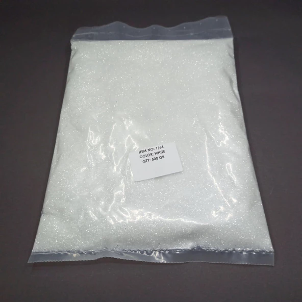 SİM BEYAZ RENK SADE GLİTTER TOZ SİM 500 GR - 2