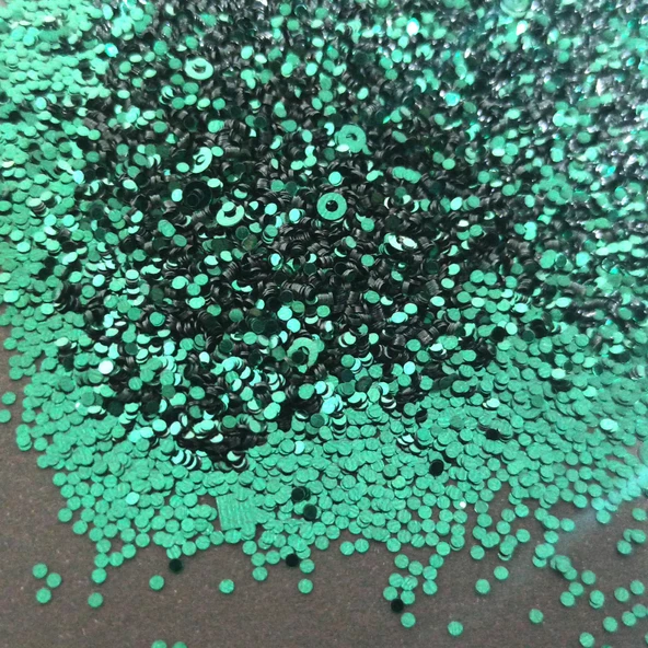 GLİTTER YUVARLAK EPOKSİ SÜSLEME PULU NAİL ART MAKYAJ İRİ TANELİ SİM ZÜMRÜT 100 GR - 3