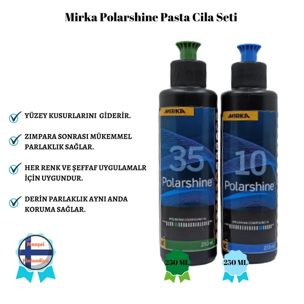 PASTA CİLA SETİ EPOKSİ PARLATMA POLİSAJ SETİ 35 10 VE 3 BİTİRME PASTASI  250 ML X 3 ADET (750 ML) - 2