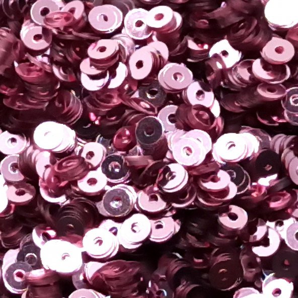 SÜSLEME PULU ORTASI DELİK GLİTTER TAKI VE TEKSTİL DİKİLEBİLİR SÜSLEME PULU 3 MM PEMBE 100 GR - 2