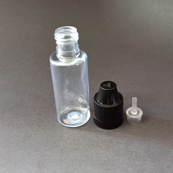 PLASTİK LİKİT ŞİŞE  ŞEFFAF KİLİT KAPAKLI DAMLALIKLI 20 ML ÇOK AMAÇLI KULLANIM (20 ADET) - 3